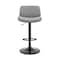 Armen Living Brock Adjustable Gray Faux Leather and Walnut Wood with Black Finish Bar Stool LCBCBAWABLGR - alternate 10